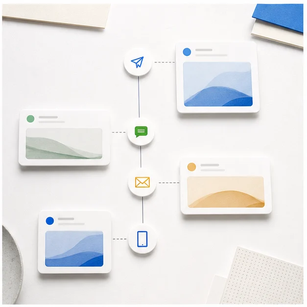 Fluxo omnichannel com conversa, CRM e passagem comercial conectados
